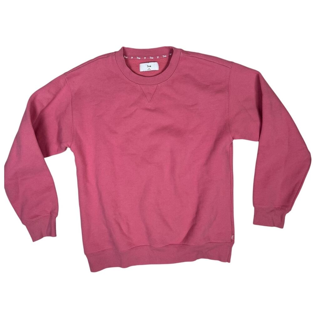 Aritzia Sweatshirt TNA The Perfect Crewneck Fleece Pink Medium